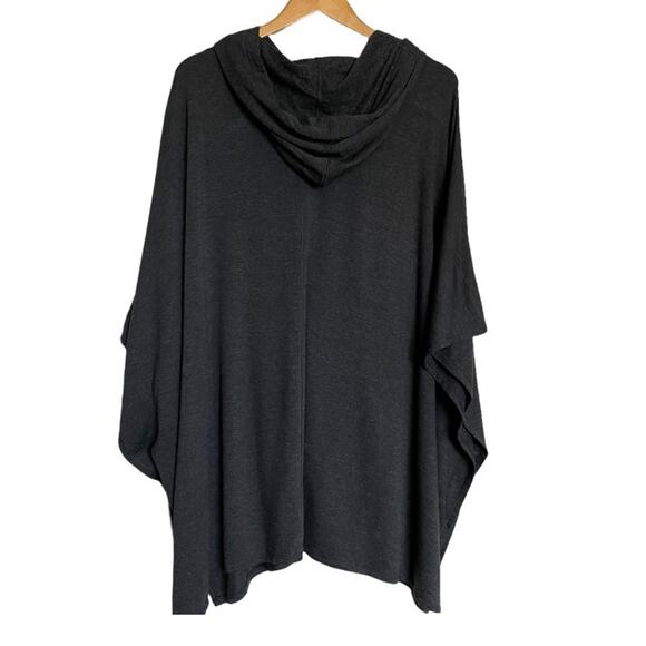 J.Jill 3/4 Sleeve Fit At Ease Zip-Front Poncho Heather Charcoal Size M/L - Picture 3 of 11